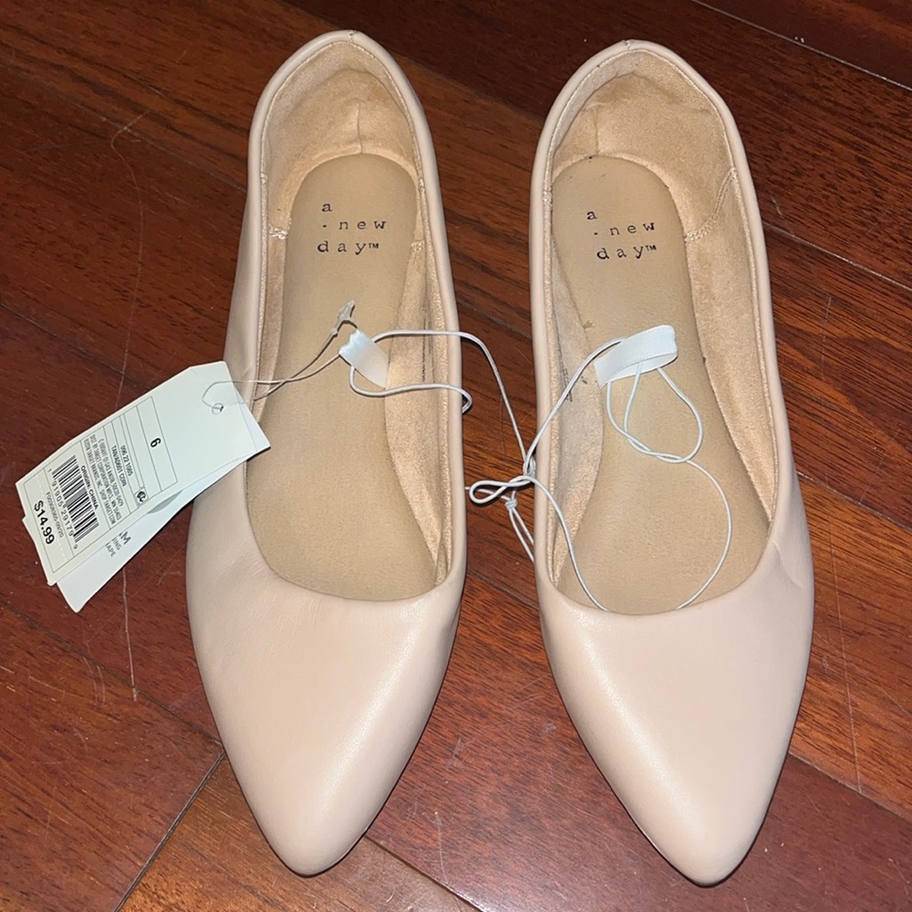 Nude Pointy Flats